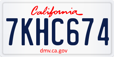 CA license plate 7KHC674