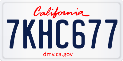 CA license plate 7KHC677