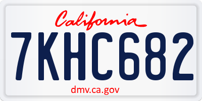 CA license plate 7KHC682