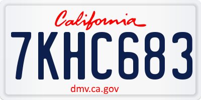 CA license plate 7KHC683