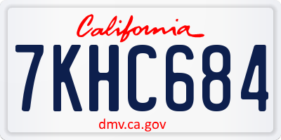 CA license plate 7KHC684