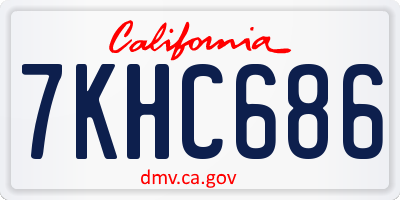CA license plate 7KHC686