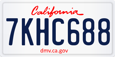 CA license plate 7KHC688
