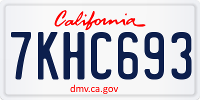 CA license plate 7KHC693