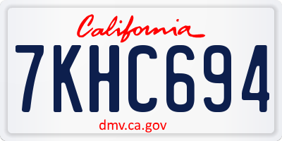 CA license plate 7KHC694
