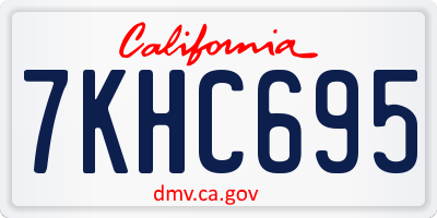 CA license plate 7KHC695