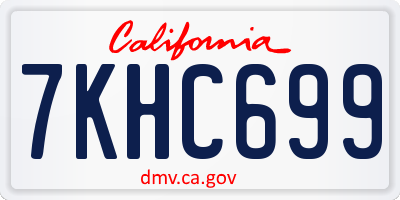 CA license plate 7KHC699