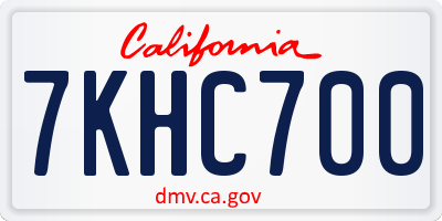CA license plate 7KHC700