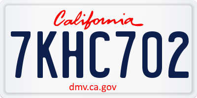 CA license plate 7KHC702