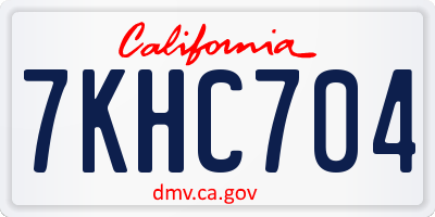 CA license plate 7KHC704