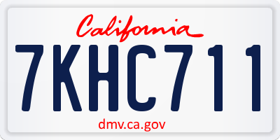 CA license plate 7KHC711