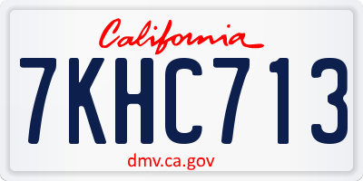 CA license plate 7KHC713