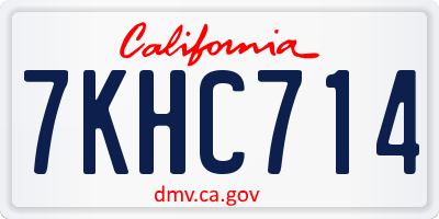 CA license plate 7KHC714