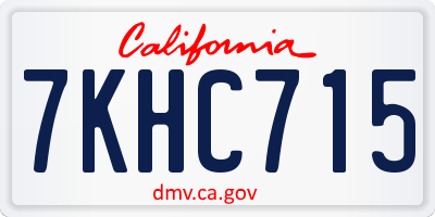 CA license plate 7KHC715