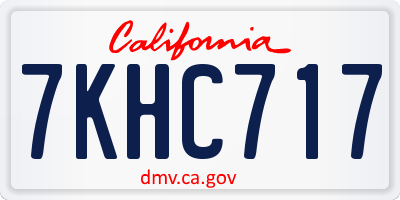 CA license plate 7KHC717