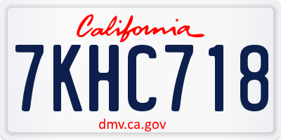 CA license plate 7KHC718