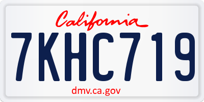 CA license plate 7KHC719