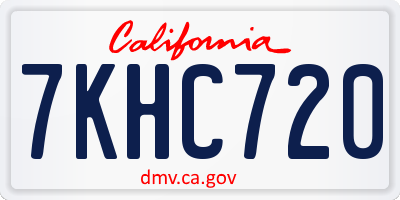 CA license plate 7KHC720