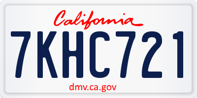 CA license plate 7KHC721