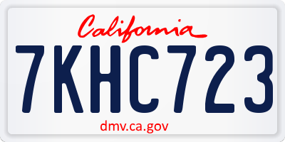 CA license plate 7KHC723