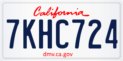 CA license plate 7KHC724