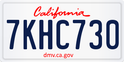 CA license plate 7KHC730