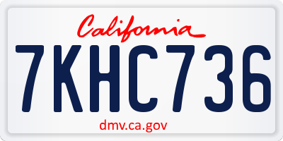 CA license plate 7KHC736