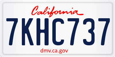 CA license plate 7KHC737