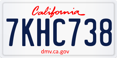 CA license plate 7KHC738