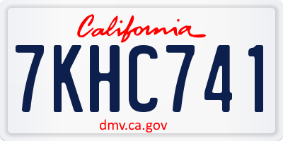 CA license plate 7KHC741