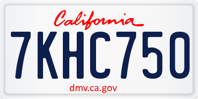 CA license plate 7KHC750