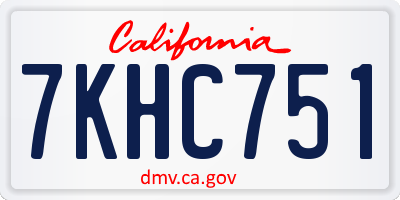 CA license plate 7KHC751