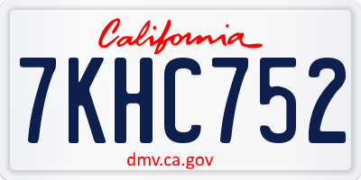 CA license plate 7KHC752