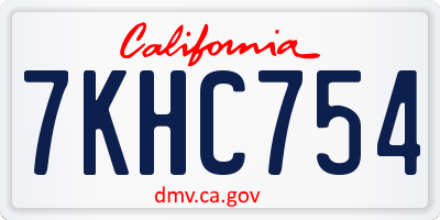CA license plate 7KHC754