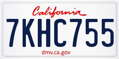 CA license plate 7KHC755