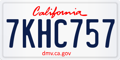 CA license plate 7KHC757