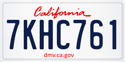 CA license plate 7KHC761