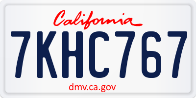 CA license plate 7KHC767