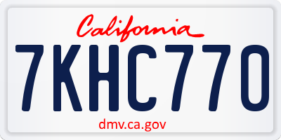 CA license plate 7KHC770