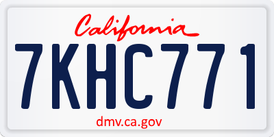 CA license plate 7KHC771
