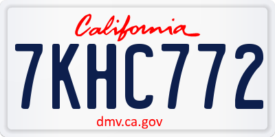 CA license plate 7KHC772