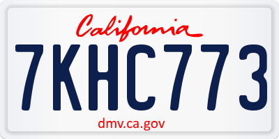 CA license plate 7KHC773