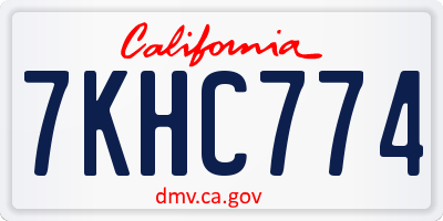 CA license plate 7KHC774