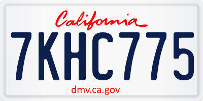 CA license plate 7KHC775