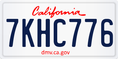 CA license plate 7KHC776