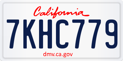 CA license plate 7KHC779