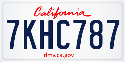 CA license plate 7KHC787
