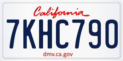 CA license plate 7KHC790