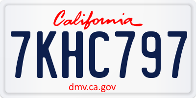 CA license plate 7KHC797