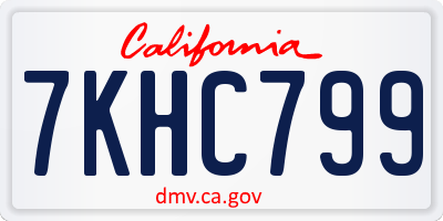 CA license plate 7KHC799